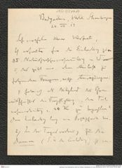 Nachlass Franz Steindachner, Brief von Wilhelm Weckbecker an Franz Steindachner (24.07.1913), Inv.Nr. 579.09, Seite 1